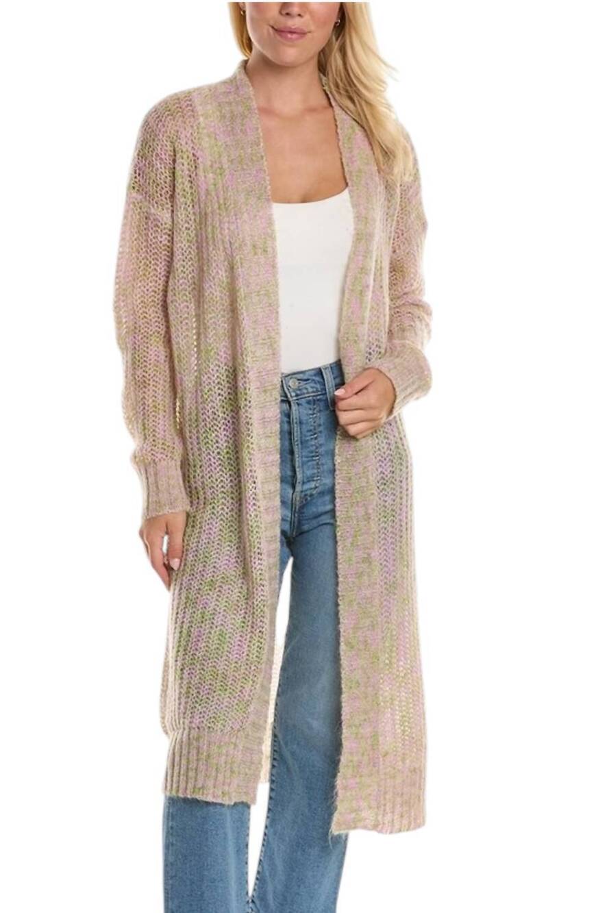 NEW LISA TODD dream oversized open-front duster in pink lime